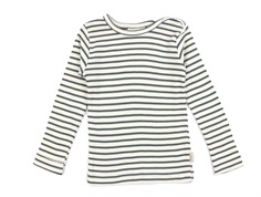 Petit Piao balsam green/off white striped t-shirt